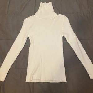 SHEIN Ribbed Knit White Turtleneck Sweater Size XS/ petite